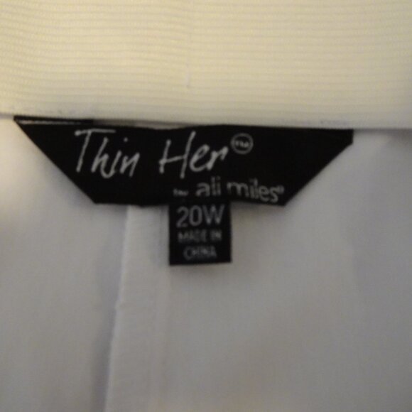 Ali Miles Thin Her Wide Leg Pants Women's Plus Size 20W White Stretch Capsule - Picture 7 of 11